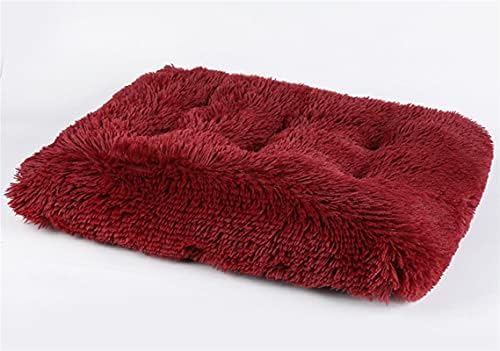 Long Plush Calming Pet Bed Cuddler Pet Bed Wine Red XL