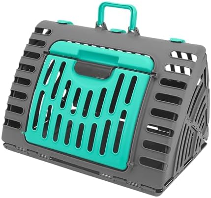 SportPet X-Large Hard-Sided Travel Cat Carrier - Cat Carrier with Patented Wide Side-Opening Door, Foldable Portable Pet Carrier for Cats & Small Pets up to 35lbs - Dark Gray/Teal