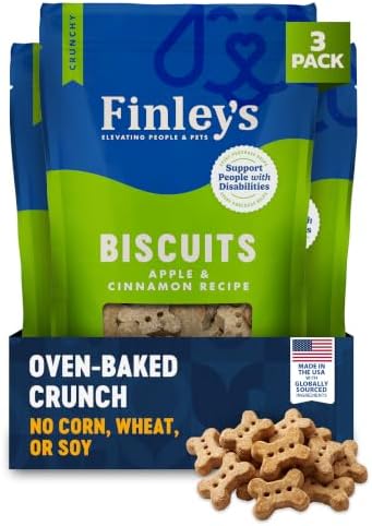 Finley's Crunchy Dog Biscuits, Apple Cinnamon, 12oz, 3 Pack