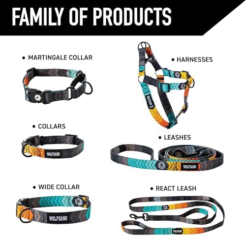 Wolfgang Heavy Duty Dog Leash, Pull-Tested to Over 800 lbs for Walking & Training, ChevTech Print, Large