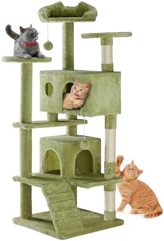 DUMOS 54-inch Cat Tree Tower with Scratching Posts, Indoor Use