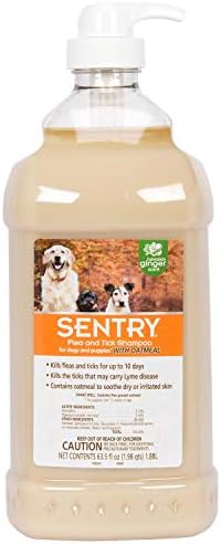 SENTRY Oatmeal Flea and Tick Shampoo for Dogs, Rid Your Dog of Fleas, Ticks, and Other Pests, Hawaii Ginger Scent, 63.5 oz
