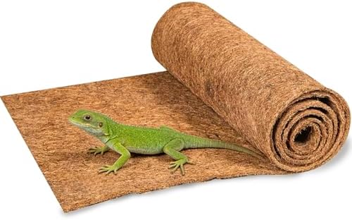 Hamiledyi 78.7x15.7in Reptile Carpet Coconut Fiber Substrate Large Snake Bedding Coco Liner Roll Mat for Bearded Dragon Tortoise Lizard Habitat Pad Garden Decoration