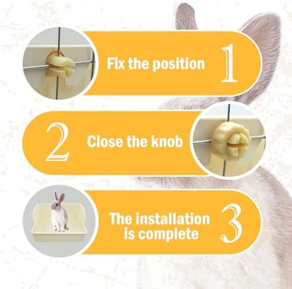 12Pcs Rabbit Litter Box for Cage, Bunny Potty Trainer Corner Guinea Pig Plastic Square Grate Toilet Pet Bedding Litter Box for Small Animal Ferret Hamster Hedgehog (White)