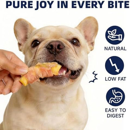 Chicken Wrapped Pumpkin Dog Jerky Treats, Puppy Training Snacks Supports Healthy Digestion, Low Fat & Grain Free, 14.1 oz