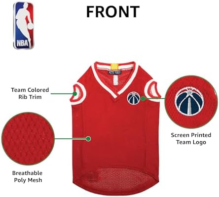 Pets First NBA WASHINGTON WIZARDS DOG Jersey, Medium - Tank Top Basketball Pet Jersey