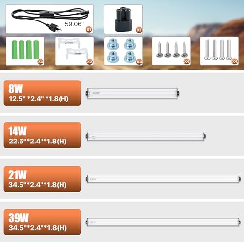 T5 UVB 10.0 Reptile Light Fixture Combo Kit (34Inch(Large))