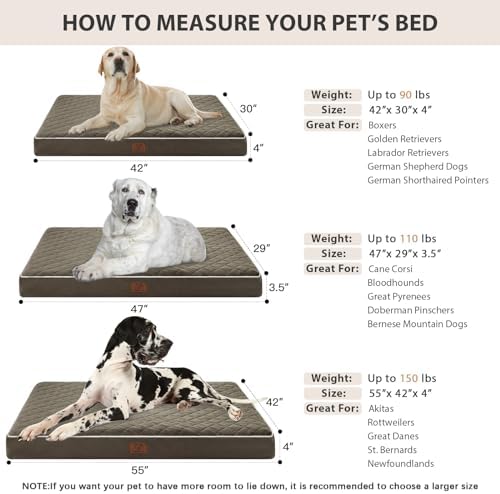 WNPETHOME Orthopedic XXL Dog Beds for Large Senior Dog Bed Comfy Sleeping