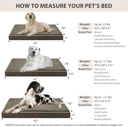 WNPETHOME Orthopedic Waterproof Extra Large Senior Dogs Bed for Comfy Sleep
