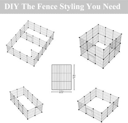 LURIVA Small Animal Playpen, Guinea Pig Cages, Pet Playpen, Rabbit Cage,Small Animal Cage, Puppy Kitten Dog Playpen, Indoor Outdoor Portable Metal Wire Yard Fence,15 X 12 Inch, 24 Panels, Black