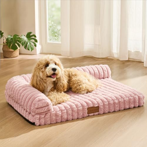 Orthopedic Large Dog Bed Furry Pet Bed, Washable Cover 48''X30''