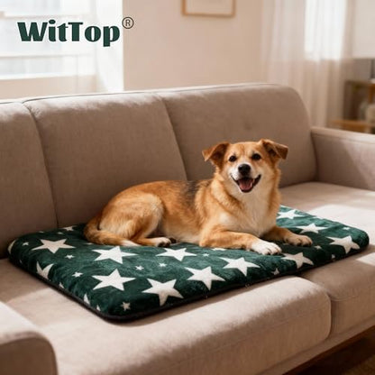 Dog Crate Pad Washable Cat Dog Pet Bed for Crate kennel Large Mat 36inGreen