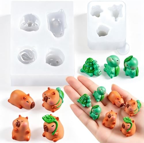 Mini Turtle & Capybara Silicone Molds for DIY Fairy Garden Landscape Decor