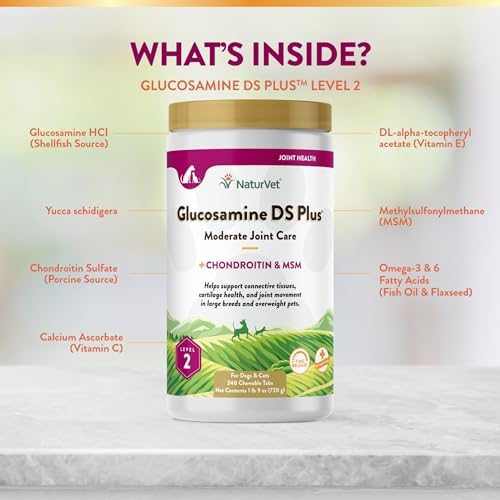 NaturVet Moderate Joint Care with Chondroitin & MSM, Dogs & Cats, 240ct