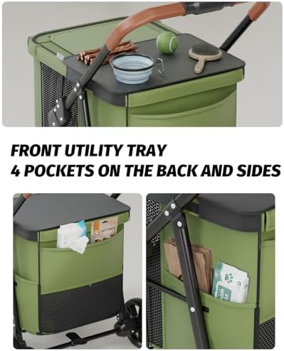 Dog Stroller for Large & Medium Dogs Up to 80 Lbs, Military Green