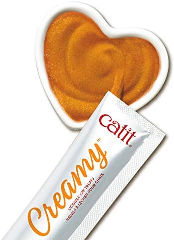 Catit Creamy Lickable Cat Treat, Healthy Cat Treat, Salmon, 24 Pack