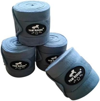 Horse Polo Leg Wraps, Equine Fleece Polo Wraps (Set of 4) - Horse Leg Bandages (Light Blue)