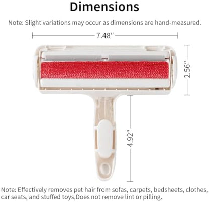 Pet Hair Remover Brush,2-in-1 Deshedding Tool & Lint Roller for Furniture,Carpet,Couch,Car Seats-Effective Dog & Cat Hair Brush for Grooming and Home Cleaning