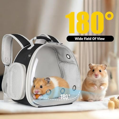 Guinea Pig Backpack, Space Capsule Bubble Window Small Animal Backpack for Guinea Pig, Bird Bunny Rabbit