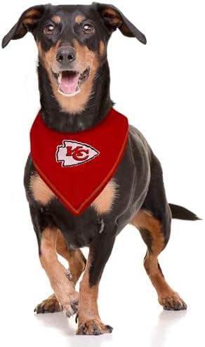NFL Kansas City Chiefs TIE Bandana, Large/X-Large. Dog Bandana Scarf Bib for Pet Cat Dog. The Ultimate Game-Day, Party Bandana