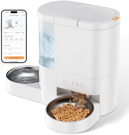 Automatic Cat Feeder and Water, App Remote Control Cat Food Dispenser, 7L
