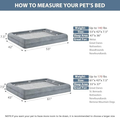 WNPETHOME Giant Dog Bed Orthopedic for Senior Dog Bed Comfy Sleeping