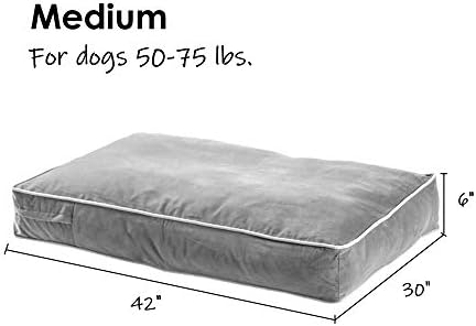 South Pine Porch Buddy Reversible Rectangle Pillow Style Microfiber Dog Bed with Removable, Machine-Washable Cover, Cocoa, Medium (42 in. x 30 in.)