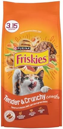 Purina Friskies Tender and Crunchy Combo Dry Cat Food, (4) 3.15 lb Bag