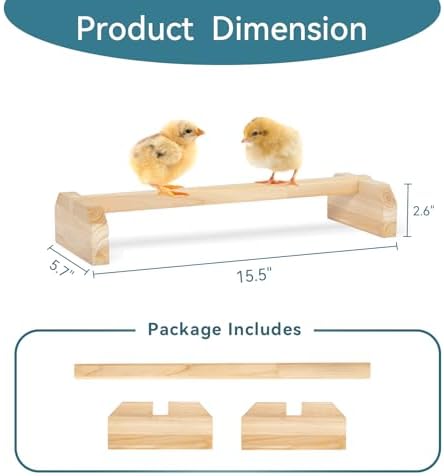 PETSFIT Baby Chick Roosting Bar, Anti-Rotation, Solid Wood, for Brooder
