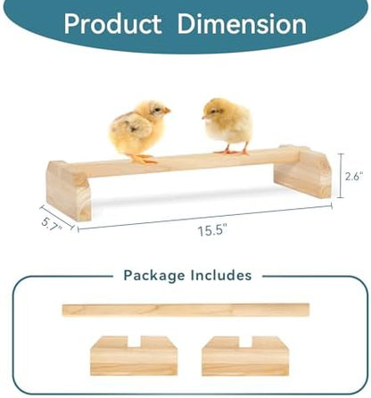 PETSFIT Baby Chick Roosting Bar, Anti-Rotation, Solid Wood, for Brooder