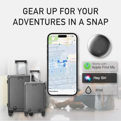 4-Pack Air Tracker Tags: [Apple MFi Certified] Works with Apple Find My (iOS Only) for Worldwide Tracking, Bluetooth Locator with Replaceable Battery for Keys, Pets, Cars, Luggage, Backpacks