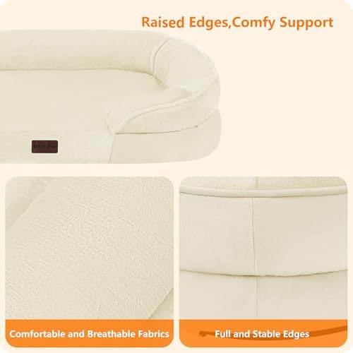 Dwanton Orthopedic Waterproof Medium Dog Bed Sofa, Gel Memory Foam, 36"
