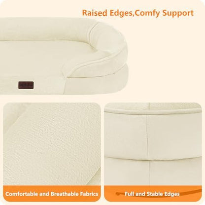 Dwanton Orthopedic Waterproof Medium Dog Bed Sofa, Gel Memory Foam, 36"