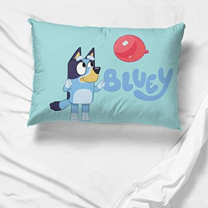 Bluey Bingo Cartoon Kids Pillowcase Reversible, Teal
