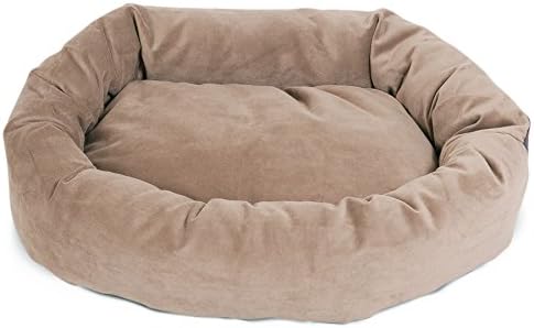 Majestic Pet Suede Calming Dog Bed, 52 Inch X-Large, Round, Washable, Stone