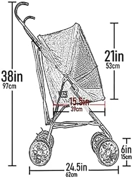Pet Gear Travel Lite Plus Stroller, Compact, Easy Fold, No Assembly Required, Large Wheels for Cats and Dogs up to 15 pounds, Blue Oasis