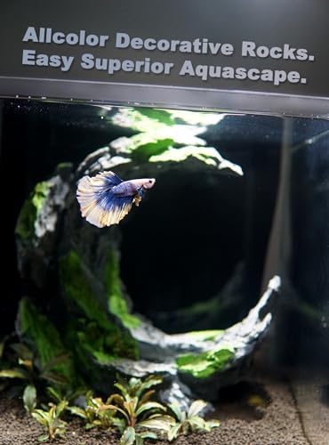 Allcolor Aquarium Rock Decor, Moon Valley Aquascape for 10+ Gallon Tanks