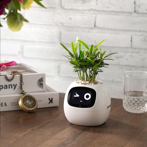PLANTSIO Smart Pet Planter APP AI Robot Garden Flower Pot Gift, White