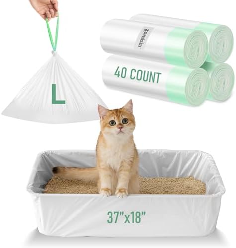 ZOMISIA Cat Litter Box Liners Large - 40 Count 37" x 18" Jumbo Litter Bags