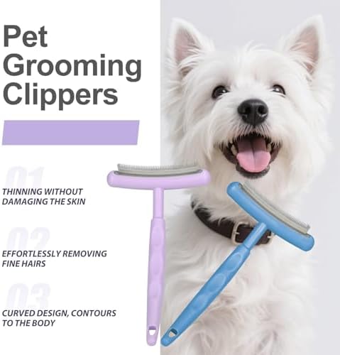 Pet Deshedding Brush for Dogs Cats, All Hair Types Grooming Tool (Blue)