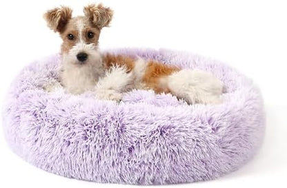 NOYAL Donut Dog Bed for Small Medium Pets, Plush Calming Faux Fur