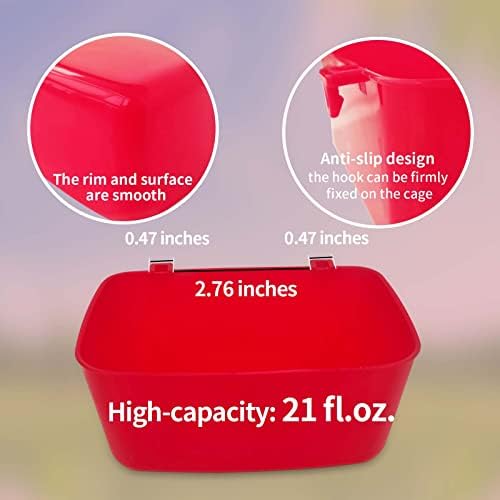 26 Pack Rabbit Feeder Waterer Chicken 21 oz Food Water Cage Cups Puppy Cat Hanging Feeding Dish Coop Bowl Watering Container Treats Drinker for Pigeon Bird Bath Basin Hamster Bed