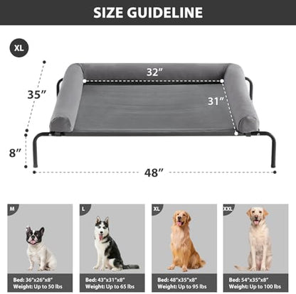 RRPETHOME Large Elevated Cooling Cot, Portable Outdoor Raised Dog Bed