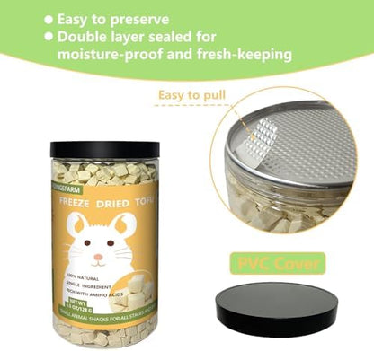 Natural Hamster & Gerbil Food 6oz, Vitamin & Mineral Rich Daily Diet for Hamsters, Gerbils ,Guinea Pigs, Chinchillas ,Supports Dental Health and Digestion, Fruit & Vegetable Hamster Food (Tofu)