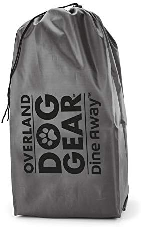 Mobile Dog Gear, Dine Away Dog Travel Bag for Medium and Large Dogs, Includes Lined Food Carriers and 2 Collapsible Dog Bowl, Collapsible Scooper and Placemat, Black