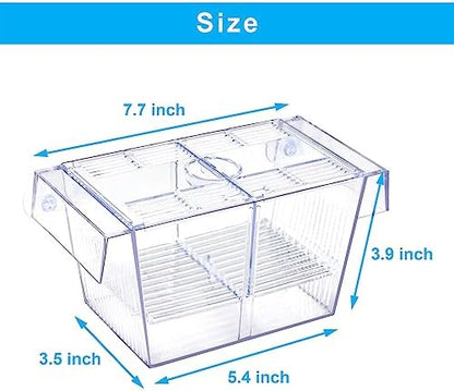 DaToo Fish Breeding Box Aquarium Holding Tank Transparent Fish Isolation Box Acclimation Hatchery Incubator Breeder for Betta Shrimp Clownfish Guppy