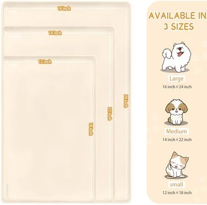 MateeyLife Silicone Cat & Dog Food Mat for Floors Waterproof, Anti-Slip Dog Bowl Mats for Food and Water, Pet Feeding Mats with Lip to Prevent Spills, Pet Placemat for Messy Drinkers to Protect Floors