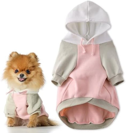 Pet Passion Rocky II Dog Hoodie, Pink Color Block, Medium