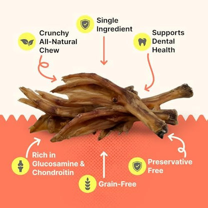 Gaines Pet Duck Feet for Dogs – 8 Count, Natural Chews with Glucosamine, Chondroitin & Collagen – Single Ingredient Dog Treats, Grain-Free, USA Made, Joint & Dental Health Support