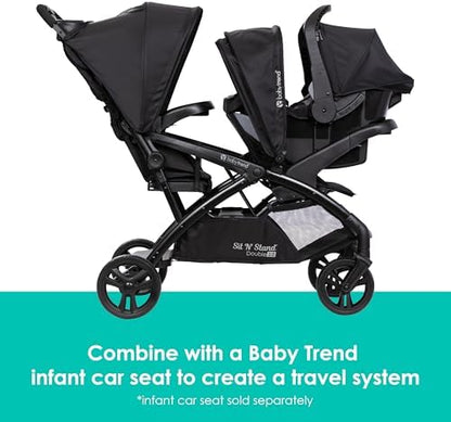 Baby Trend Sit N' Stand® Double 2.0 Stroller, Dash Black